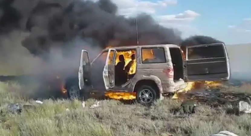 Машину инспекторов в Карагандинской области сожгли не браконьеры – ДВД