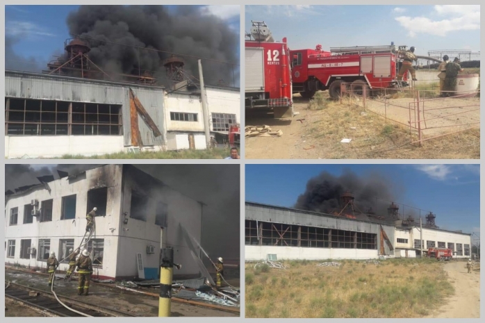 Загорелся цех в железнодорожном депо Арыси