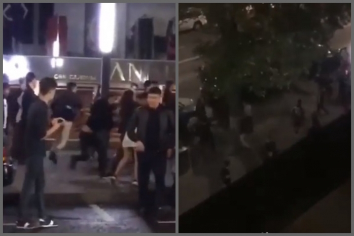 Опубликовано видео массовой драки в центре Алматы