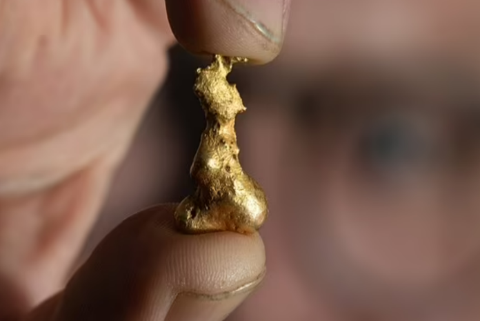 Золотой самородок в форме Великобритании нашел житель Англии