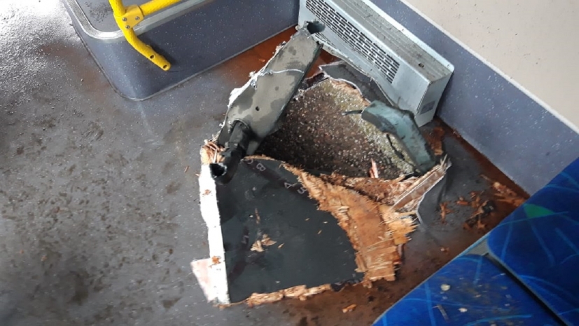 Ехавшей в автобусе женщине сломало ногу арычной решеткой в Алматы