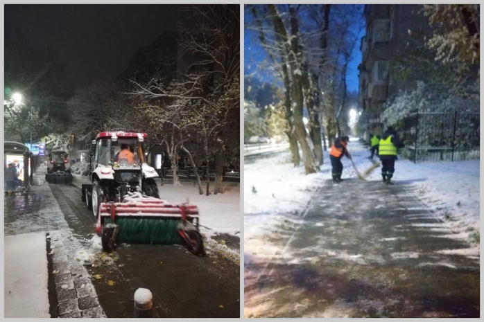 500 единиц техники чистят от снега Алматы