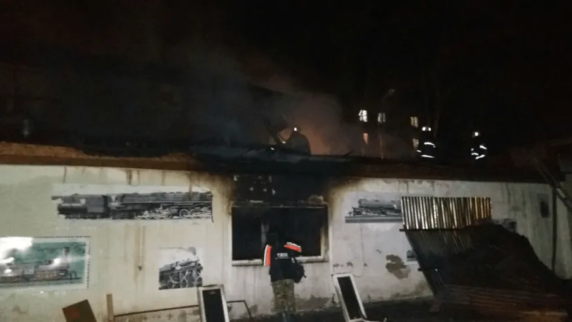 Сауна сгорела в Алматы. ФОТО