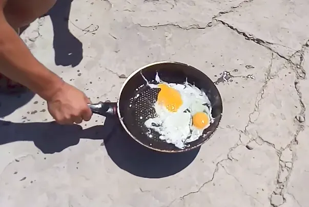 Житель Шымкента пожарил яичницу на 50-градусной жаре