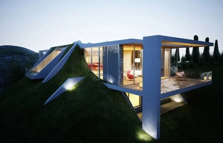 Проект «земляного дома», расположенного в Албании