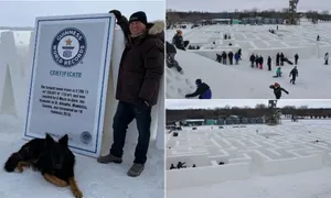 Крупнейший в мире снежный лабиринт создан в Канаде