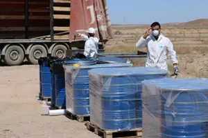 Партию токсичных отходов вывезли с побережья озера Балхаш