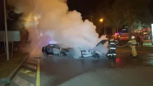 В Алматы в результате ДТП сгорели две машины