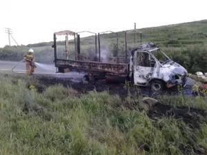 На трассе Усть-Каменогорск – Зыряновск утечка газа привела к возгоранию «ГАЗели». ФОТО