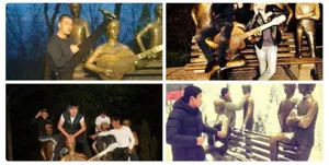 Алматинцы возмущены свинством у памятника «Битлз» на Кок-Тобе