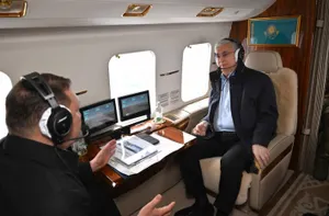 Борт президента вылетел в Костанайскую область