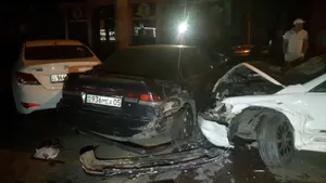 В массовое ДТП в Алматы попали пять машин