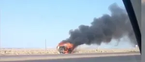 Автомобиль загорелся на трассе Актау – Жанаозен