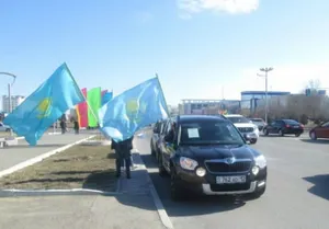 Собранные в РК автомобили проехались по улицам Актау