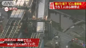 Эстакада моста упала на скоростное шоссе в Японии (ВИДЕО)