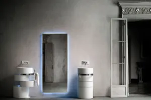 Необычная цилиндрическая раковина с вращающимися ящиками