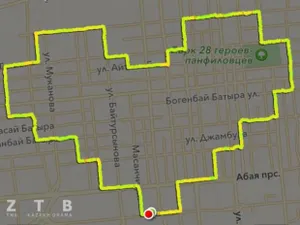 Спортсмен из Алматы создал «валентинку» размером в 8 кв. км