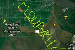 Послание на русском языке оставил пилот в небе над США