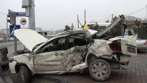 Самосвал протаранил восемь автомобилей в Шымкенте