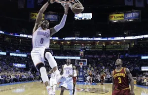 Рассел Уэстбрук помог «Оклахоме» победить «Кливленд» в матче НБА