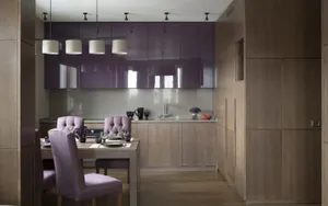 Креативные кухни сиреневого цвета