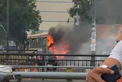 Автобус загорелся в Алматы