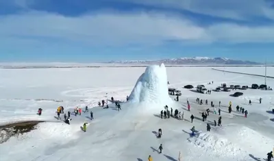 Ледяной вулкан образовался в Алматинской области