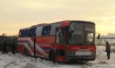 В Караганде перевернулся пассажирский автобус