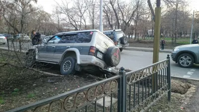В Алматы при аварии двух Pajero пострадало дерево