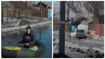 Жители Семея достали лодки, чтобы передвигаться по городу