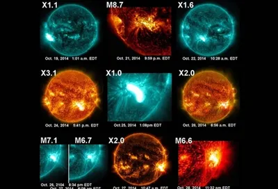 NASA опубликовало видео самых мощных солнечных вспышек октября