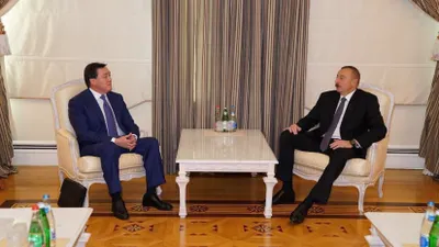 Аскар Мамин встретился с президентом Азербайджана Ильхамом Алиевым