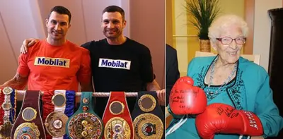 Братья Кличко осчастливили 106-летнюю бабушку