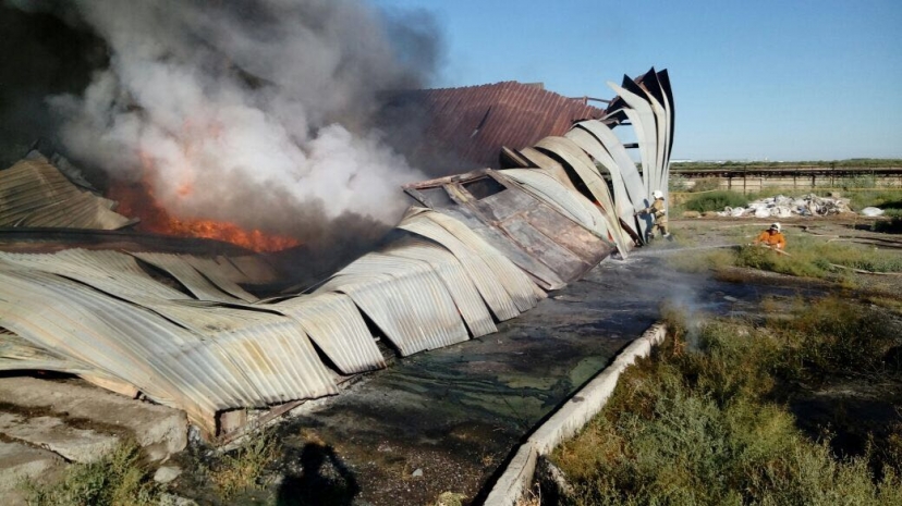 Склад с ватой загорелся в Туркестане