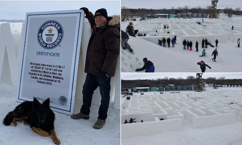 Крупнейший в мире снежный лабиринт создан в Канаде