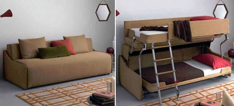 Уникальный диван раскладывается в двухуровневую кровать!