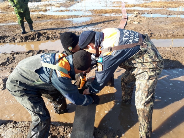 Алматинцы помогают Акмолинской области бороться со стихией. ФОТО