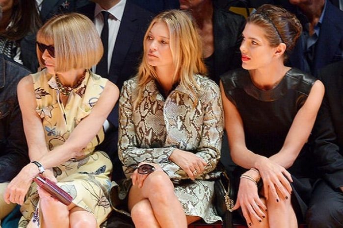 Кейт Мосс и Шарлотта Казираги на модном показе в Милане