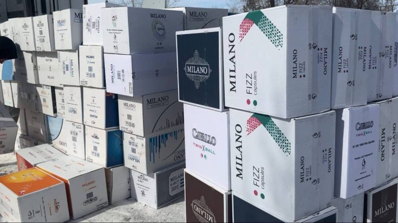 Контрафакт на 670 миллионов тенге пытались перевезти в Западный Казахстан