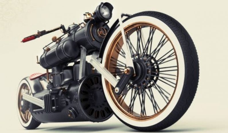Мотоцикл в стиле паровоза