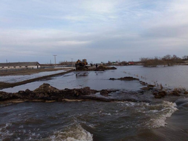 Началось подтопление села в СКО