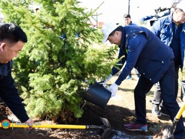 Аким Джаксыбеков вышел на субботник