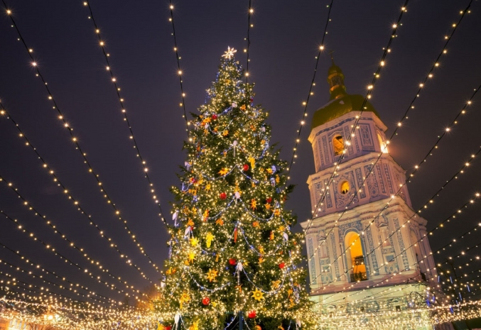 Елка в Киеве признана самой красивой в Европе
