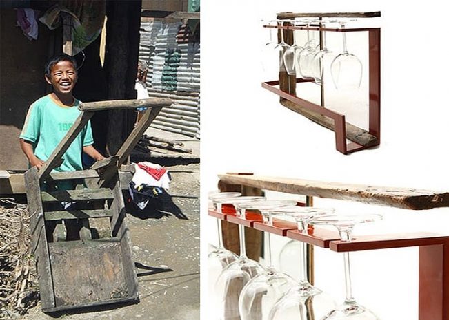 Мебель, созданная из обломков, уцелевших после тайфуна