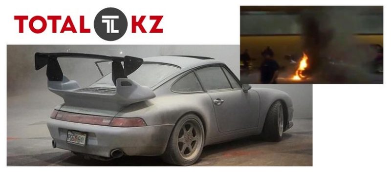 Заказной Porsche 911 Turbo загорелся на автошоу в Нью-Йорке (ВИДЕО)