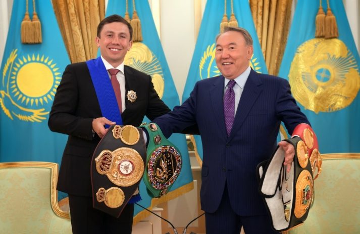 Чемпионские пояса GGG выставили в Библиотеке Елбасы