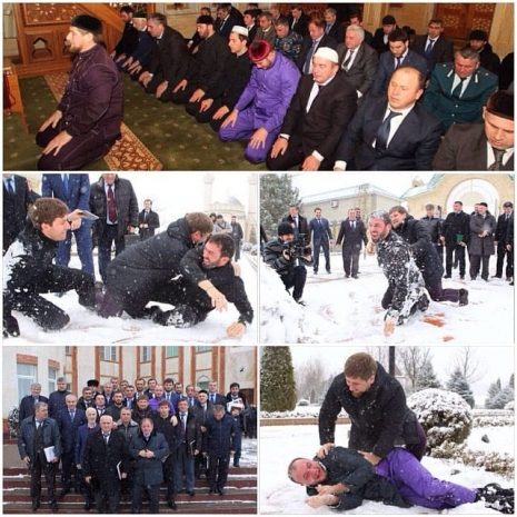 Рамзан Кадыров вывалял своих министров в снегу