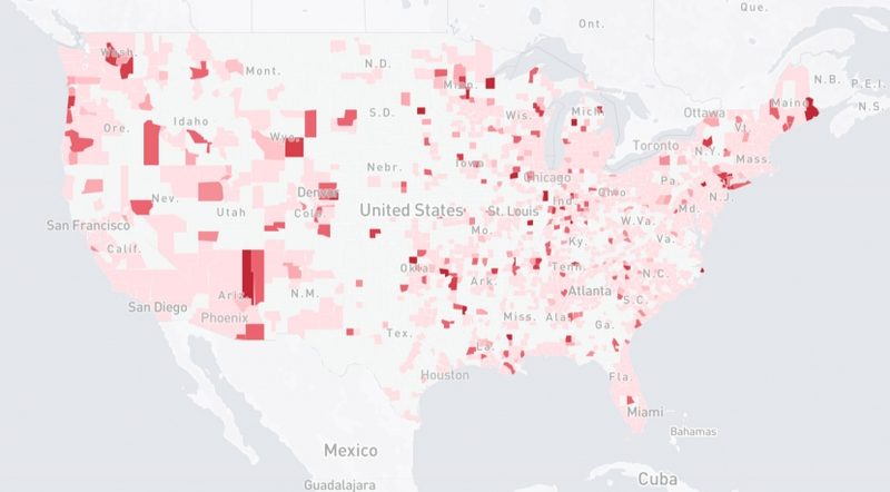 На основе опроса Facebook составил карту распространения коронавируса