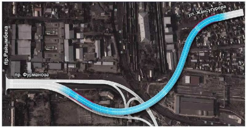В Алматы построят две новые транспортные развязки