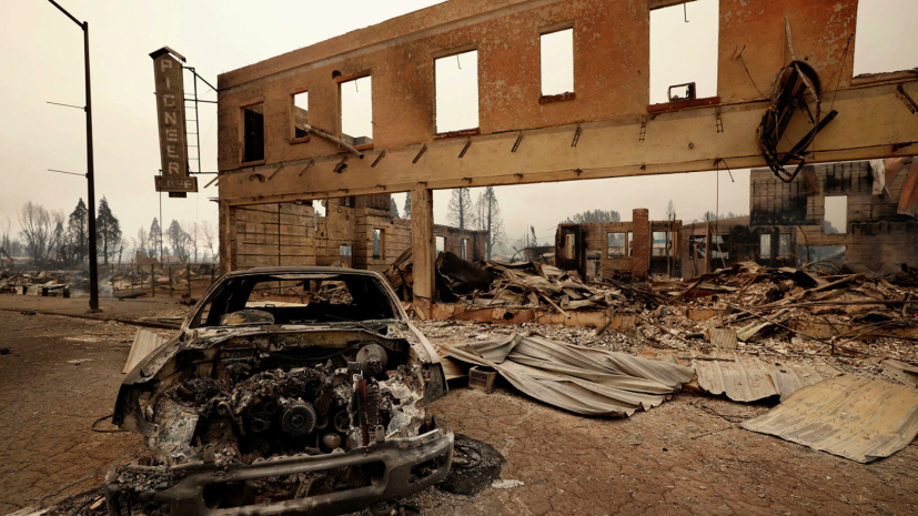 Город времен «золотой лихорадки» уничтожен огнем в Калифорнии